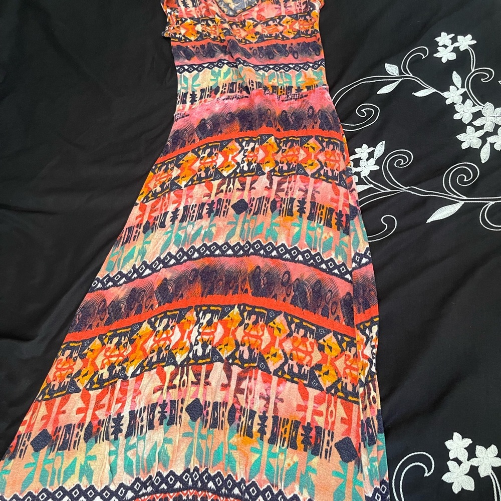 Multicolor Patterned Maxi Dress